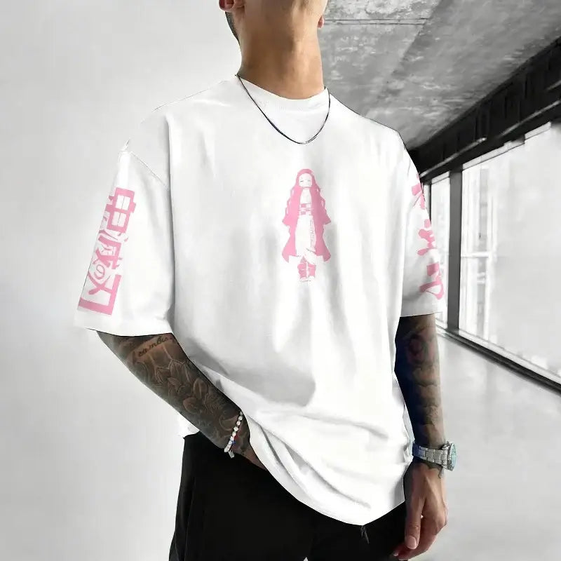 Nezuko Kamado T-shirt: Harajuku Parent-Child Anime Tee