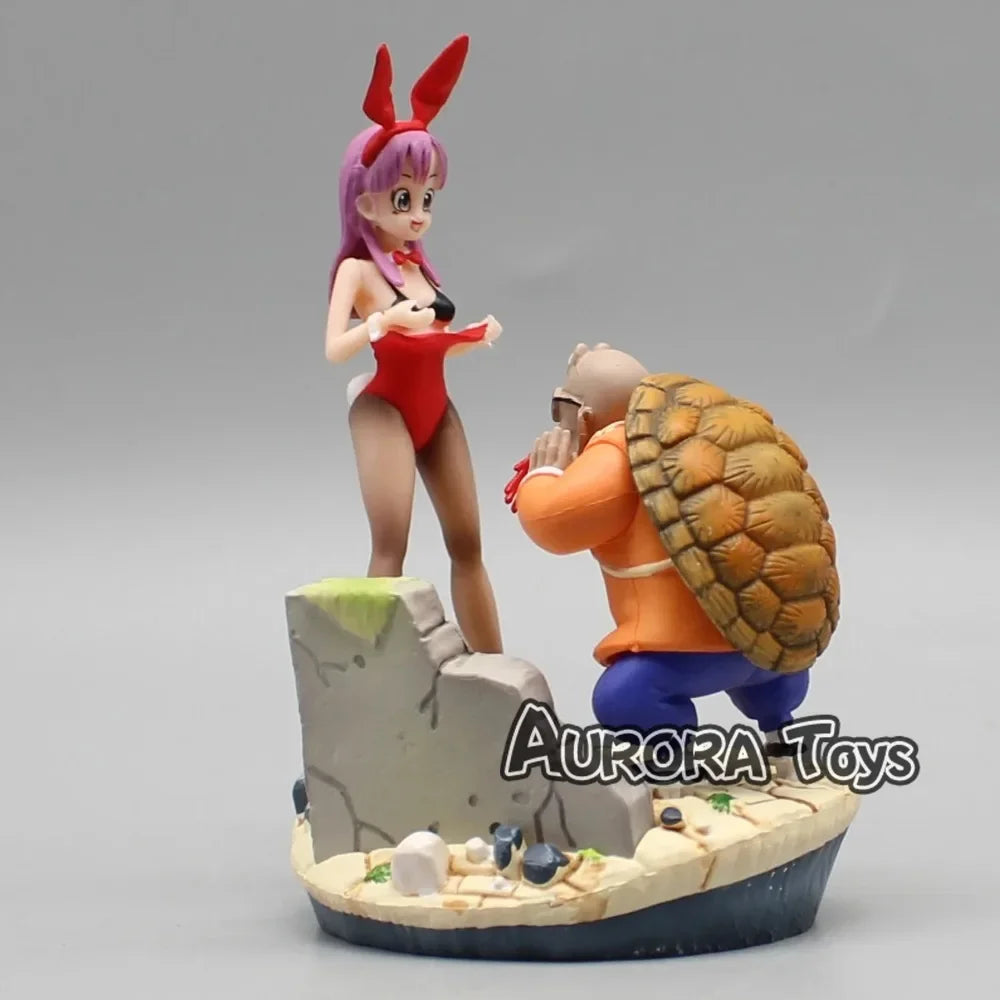 3.93in/10cm Anime Dragon Ball Classic scenes Master Roshi Figure Bulma Figure PVC Action Figures Collection Model Toys Gifts