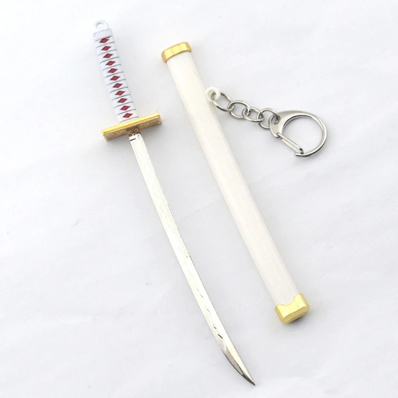 D0JD Mini Anime Demon Slayer Sword Keychain Katana Ghost Blade Metal Pendant Keyrings Weapons Cosplay Toy