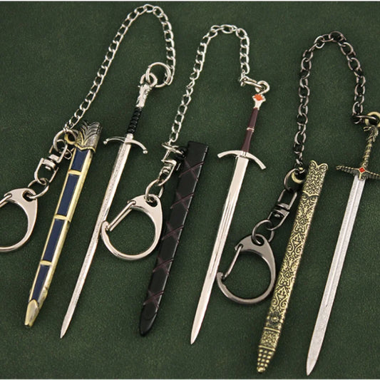 Porte-clés épée à griffes longues de 9cm, accessoires de jeu avec Jon Snow, modèle d'arme en métal médiéval 1/12