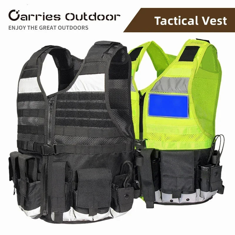 Yakeda Airsoft Tactical Vest Training Body Armor Equipment Combat Vest Protective Plate Carrierr CS Reflective Survival Jacket