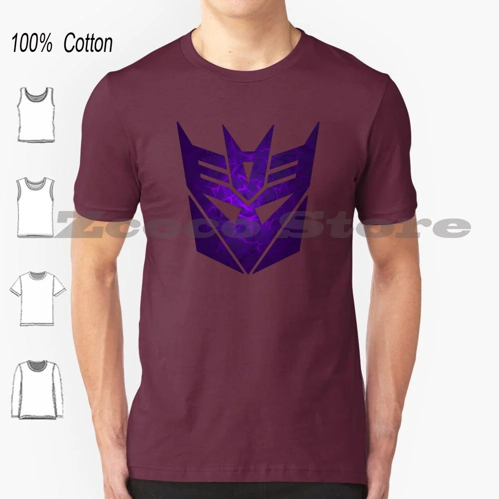 Camiseta 100% algodón hombres mujeres patrón personalizado Megatron Autobot transformar coche avión Robot púrpura Scorpion tiendas