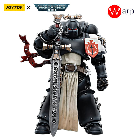 [En stock] JOYTOY Warhammer 40k 1/18 figuras de acción templarios negros el campeón del emperador Rolantus Anime modelo militar para regalo