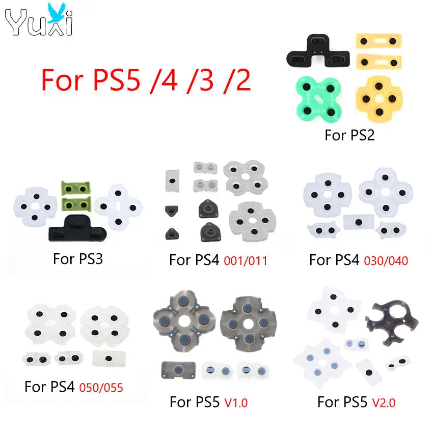 Universal Conductive Rubber Pad Set | Compatible with PS5 V1 V2 PS4 Pro Slim PS3 PS2 Controllers
