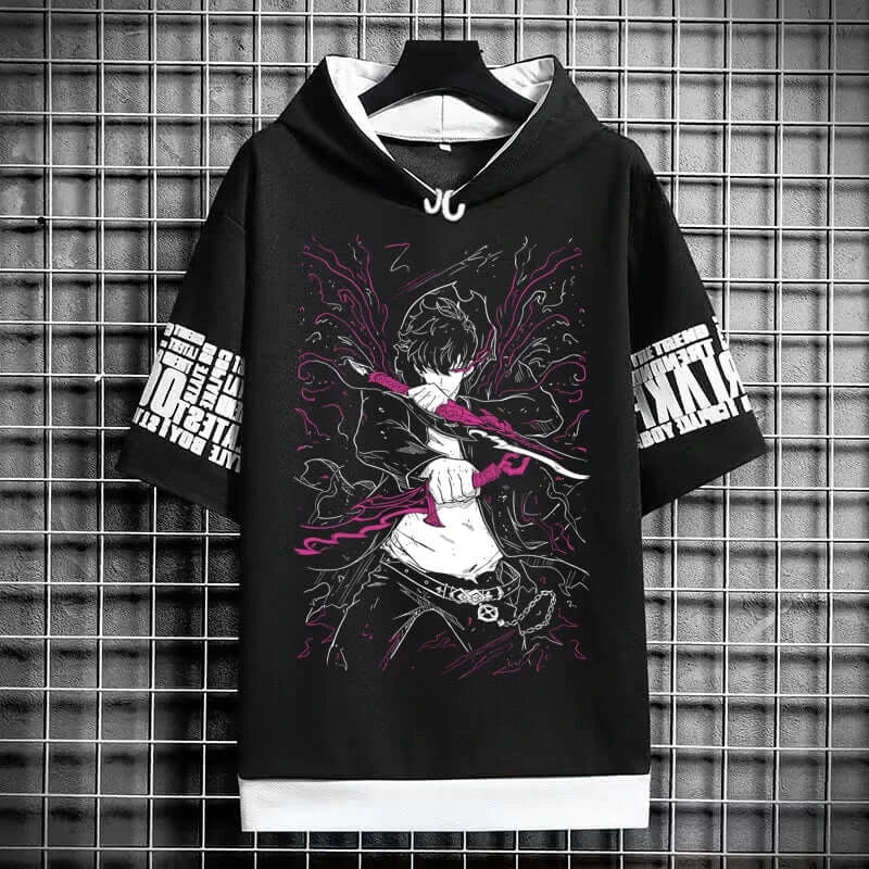 Solo Leveling Anime Graphic T-Shirt Korean Fashion Men
