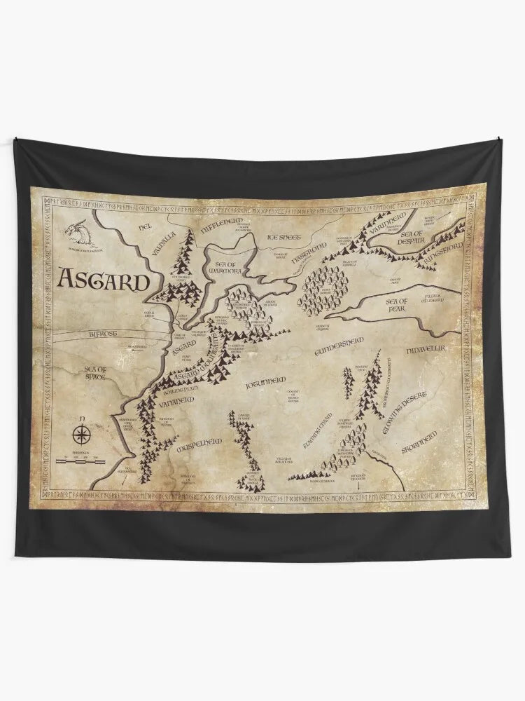 Map of Asgard Tapestry For Bedroom Things To The Room Home Decorations Home Decoration Accessories Tapestry