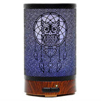 Vintage Metal Ultrasonic 100ml Essential Oil Aroma Diffuser - Owl / US