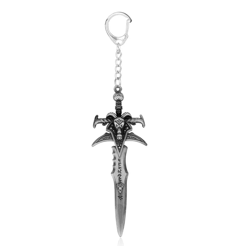 Hot Game Jewelry WOW World of Warcraft HearthStone Keychain Lich King Frostmourne Sword Hammer Axe Weapon Metal Key Chains