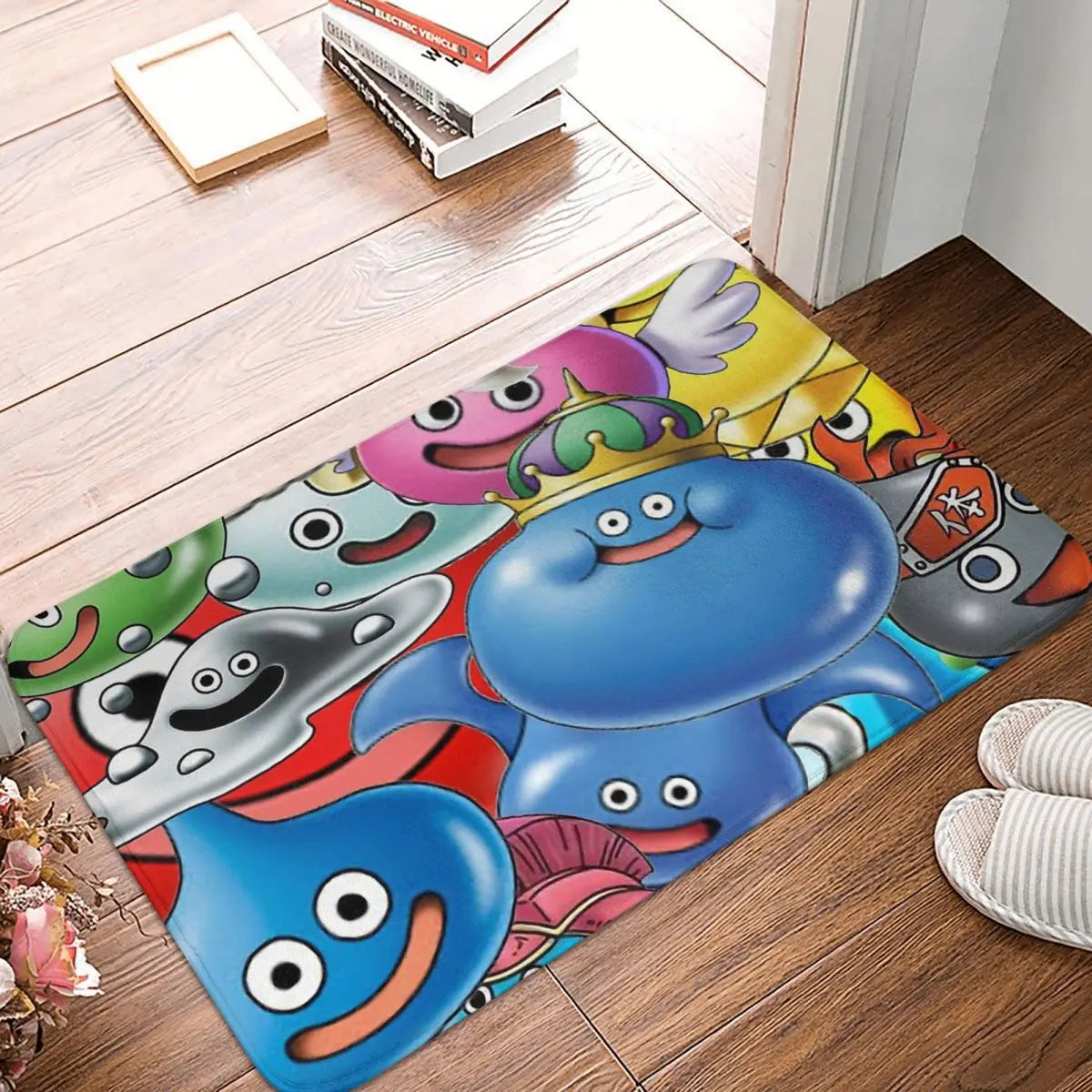 Dragon Quest Warrior Dragonlord Hero Slimes Game Tapis de salle de bain antidérapant en flanelle, paillasson de bienvenue, décoration de la maison