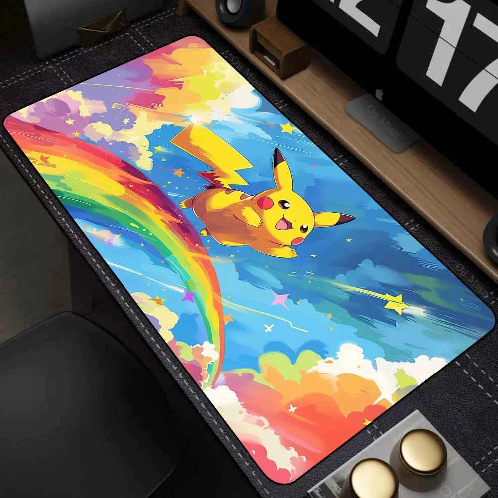 Leather Mouse Pad Pokemon Pikachu Mouse Mat Desk Mousepad For LOL Lockedge Large Gaming Accessories Computer Gamer Keyboard Pad