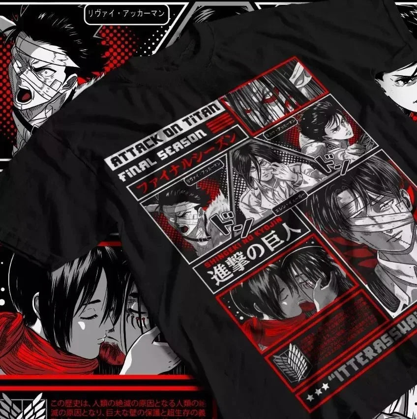 Levi Ackerman T-shirt: Attack on Titan Cotton Streetwear