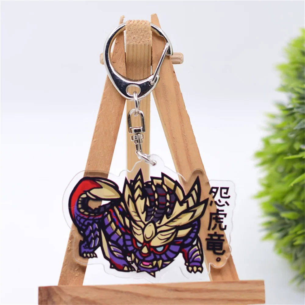 6cm Game Monster Hunter Acrylic keychain 6cm student bag bag small pendant small gift decoration