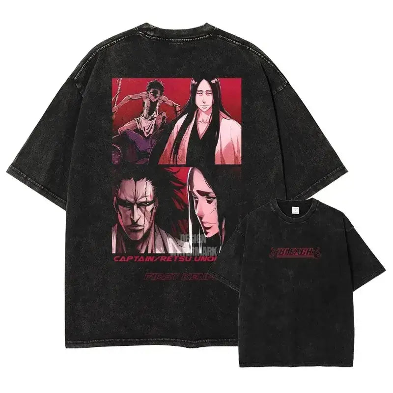 Bleach Aizen Sousuke Harajuku Washed Graphic T-Shirt
