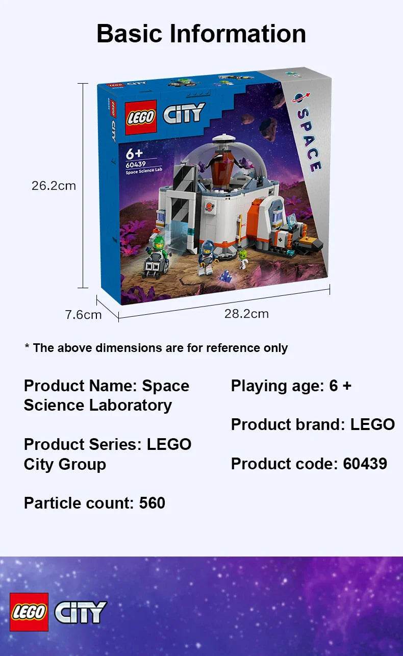 LEGO 60439 Space Science Lab CITY series 560pcs Buiding Blocks Model Kit DIY Toys For Boys Girl Children Gift ages 6+ - 60439