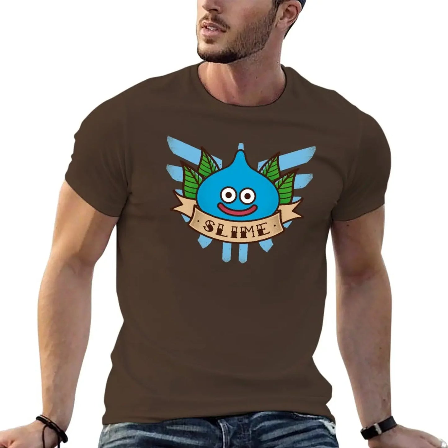 Slime Quest tatouage traditionnel T-Shirt chemisier blancs vêtements pour hommes