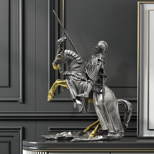Adorno de caballero Retro europeo, armadura romana, modelo de soldado, decoración del hogar, decoración de la sala de estar