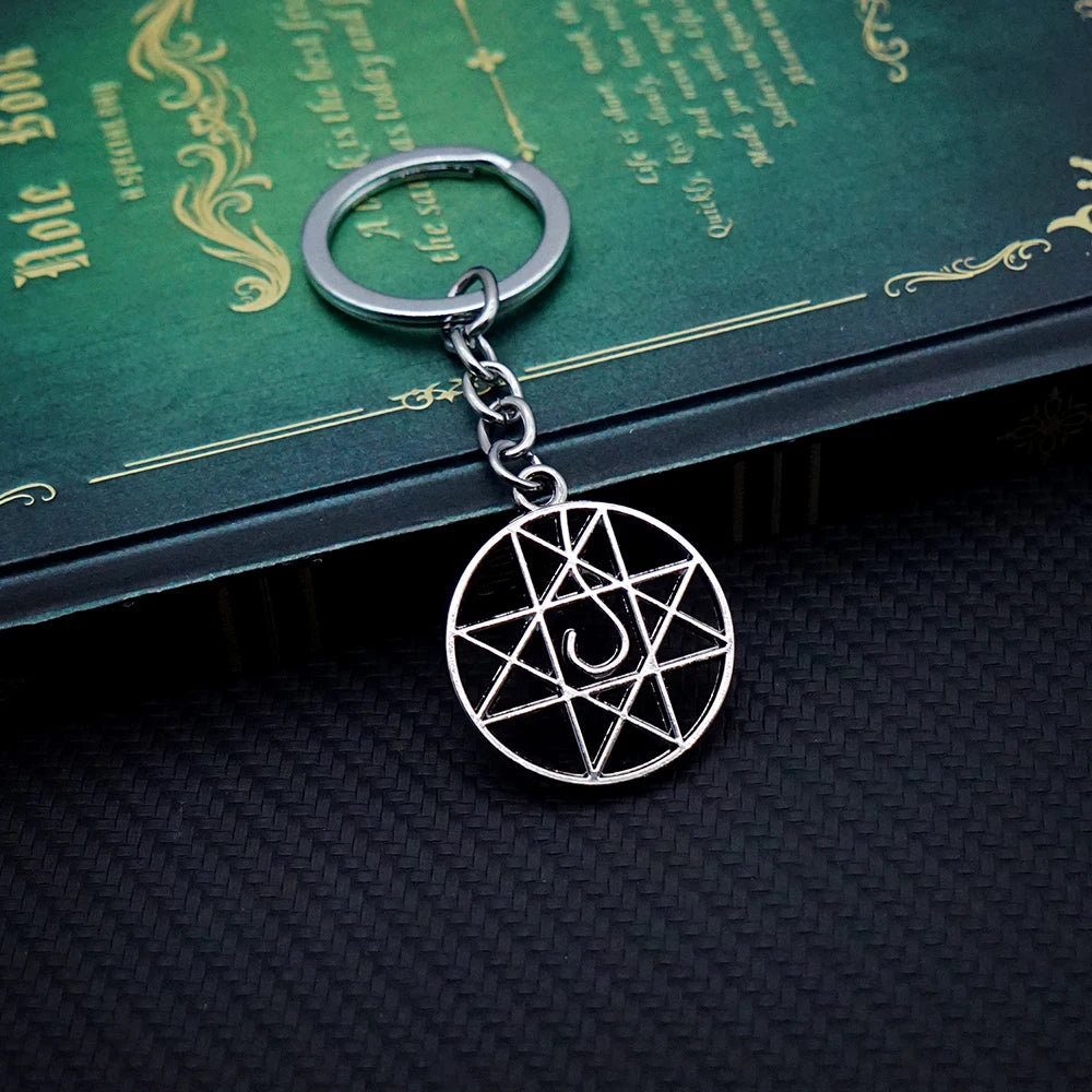 Fullmetal Alchemist Keychain Magic Circle Key Chain Keyring Fashion Keychains for Men Women Game Accessories Car Key Ring