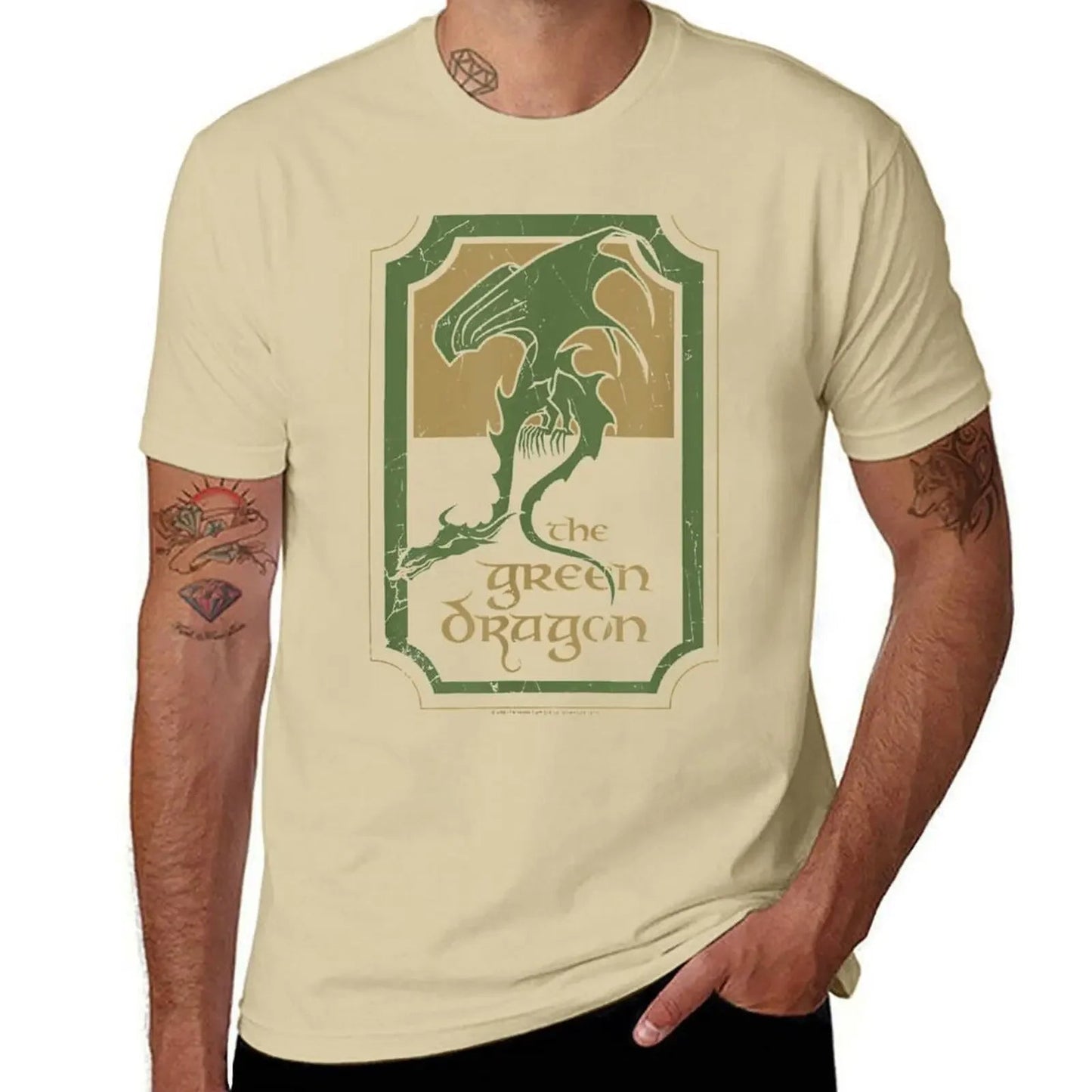 t shirt Lord Rings Green Dragon Tavern T-Shirt anime graphics mens  pure cotton tops casual streetwear