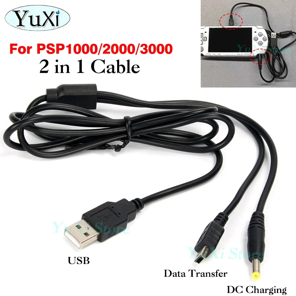 USB Charging Cable for PSP 1000 2000 3000 | Type-C Convert Adapter and Data Transfer