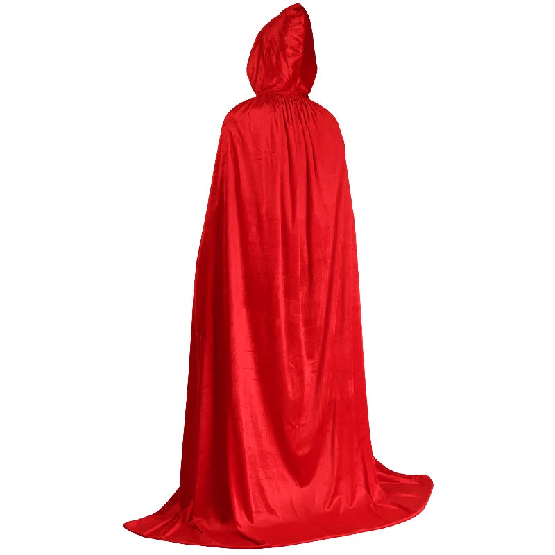 Cape à capuche en velours pour femmes, longue cape de carnaval, elfe, sorcière, Robe de fête, Larp, vampires, faucheuse