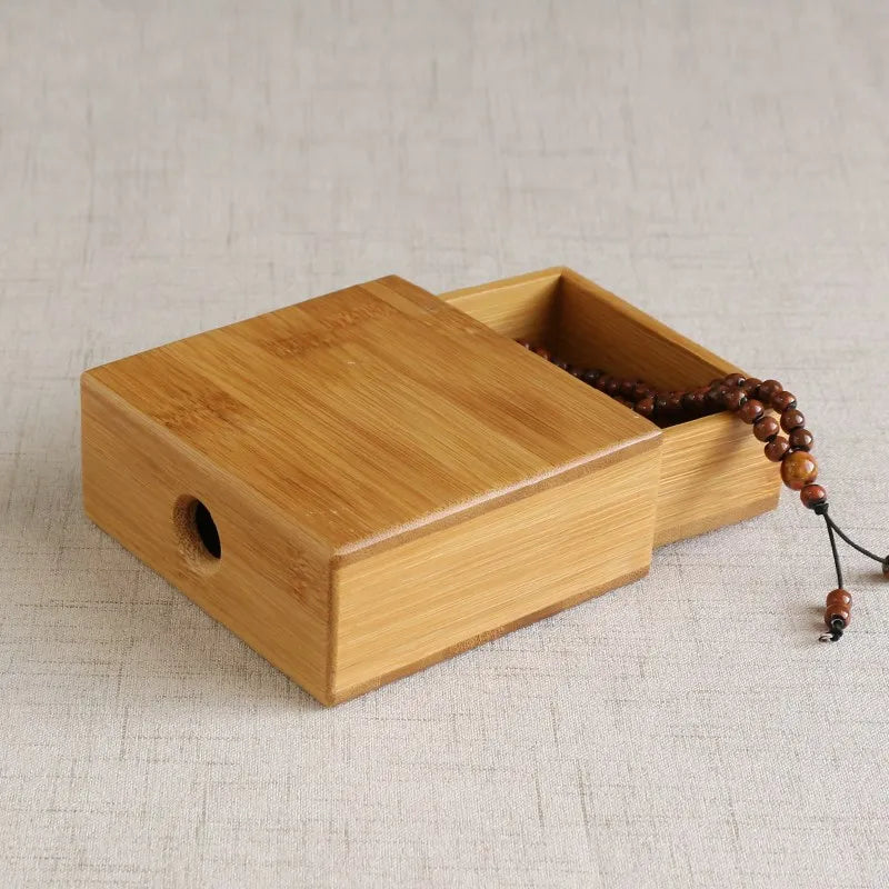 Bamboo and wood jewelry box small simple bamboo bracelets beads storage box Magnet switch Chinese Beautiful gift boxs