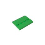 Gobricks GDS-980 Tile, Modified 3 x 4 with 4 Studs in Center | Compatible Building Block for DIY and MOC
