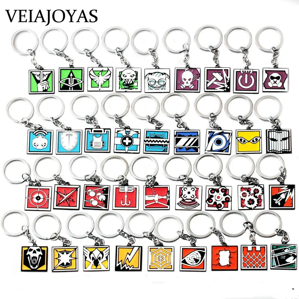 NewStyles Game Rainbow Six Siege Key Chains Jager Glaz Metal Keychain Male Car Keyring Holder Porte Clef Gifts Men Women Jewelry