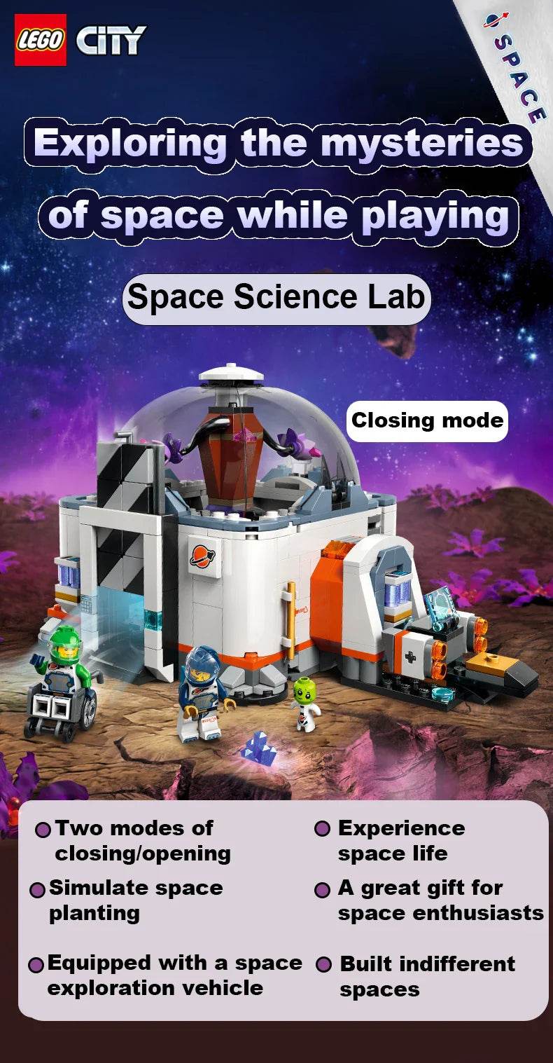 LEGO 60439 Space Science Lab CITY series 560pcs Buiding Blocks Model Kit DIY Toys For Boys Girl Children Gift ages 6+ - 60439