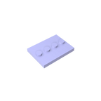 Gobricks GDS-980 Tile, Modified 3 x 4 with 4 Studs in Center | Compatible Building Block for DIY and MOC