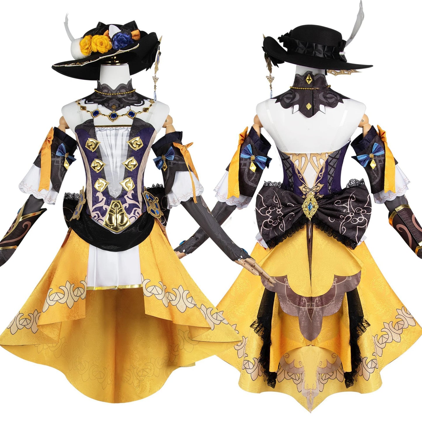 Genshin Impact Navia Cosplay Costume perruque chapeau ensemble femmes robe uniforme fête d'halloween pour les filles