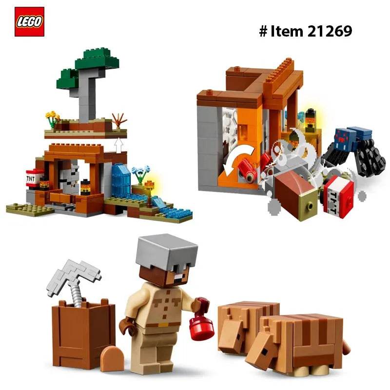 LEGO 21269 Minecraft The Armadillo Mine Expedition Toy Figures and Playset - Building Minecraft Toy for Kids, Boys and Girls - 21269