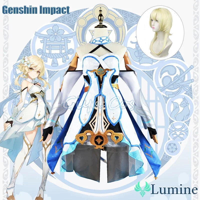 Costume de Cosplay Lumine Genshin Impact, uniforme de carnaval pour adultes, Costumes de fête d'halloween, Anime, jeu de mascarade pour femmes
