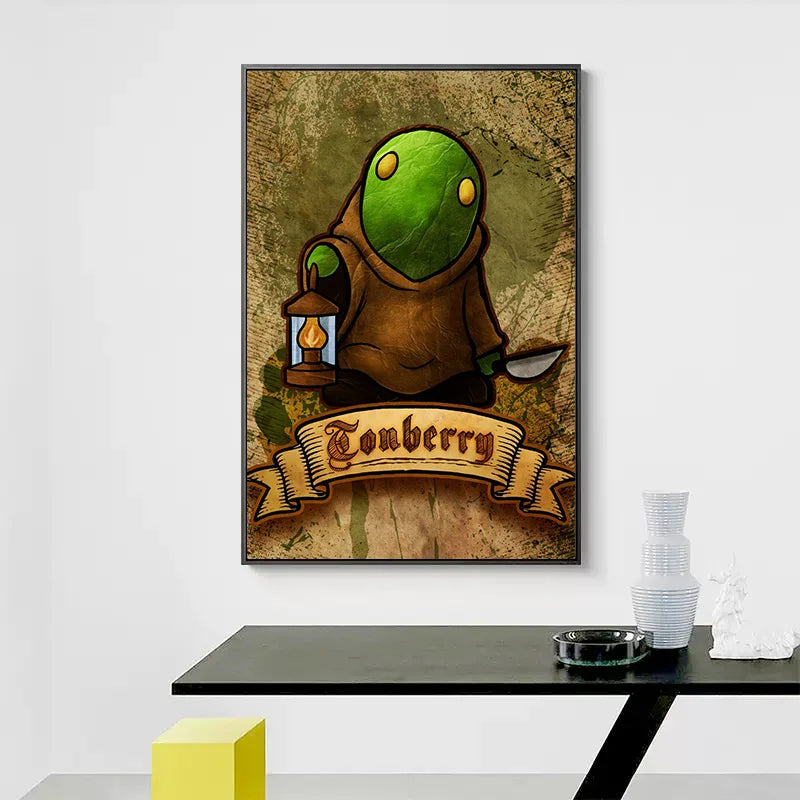 Póster de videojuego Final Fantasy GF Cactuar Tonberry Kweh, pintura en lienzo, arte de pared de jugador japonés para decoración del hogar y dormitorio de niño, Cuadros