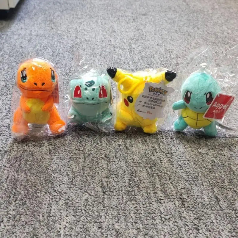 Pokemon Plush Keychain Action Figure Pikachu Key Chain Psyduck Bulbasaur Keyring Backpack Pendant Plushies Accessories Gift