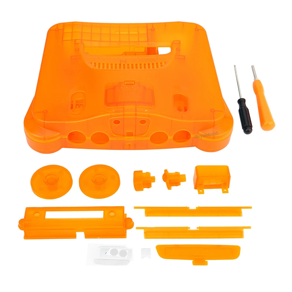 N64 Replacement Console Shell Housing Translucent Orange Nintendo 64