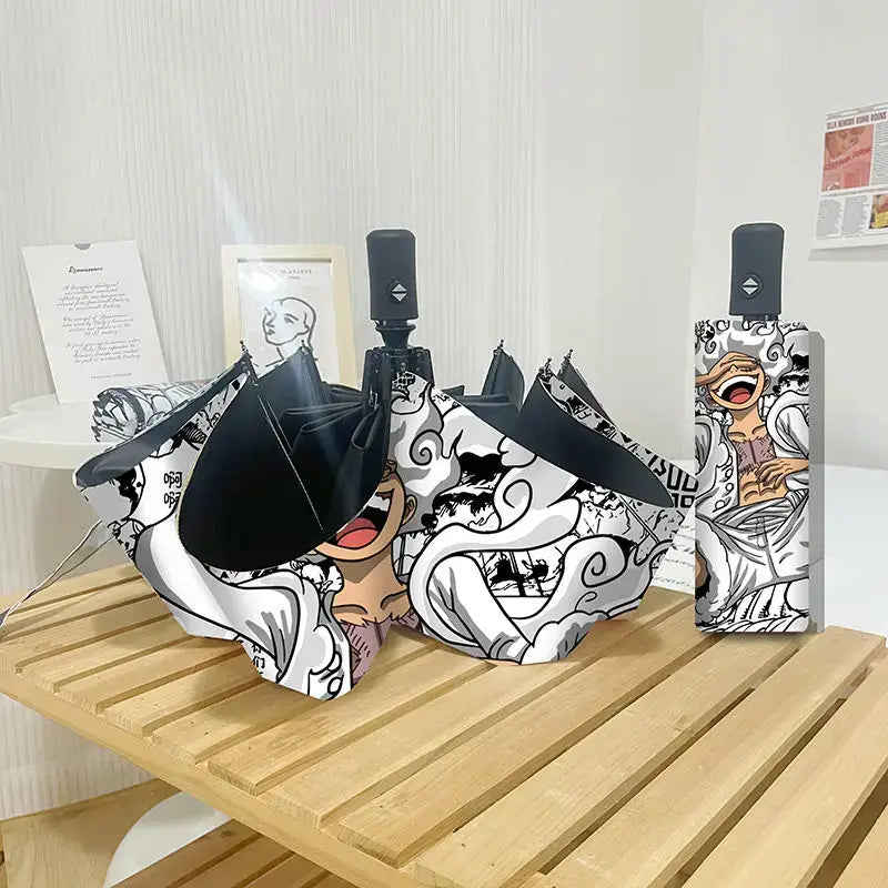 One Piece Nika Luffy Fold Umbrella Automatic Sunscreen