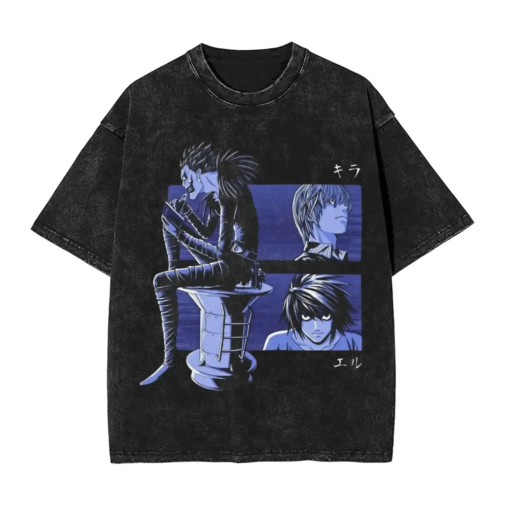 L Lawliet T-Shirt Death Note Vintage Washed Tee