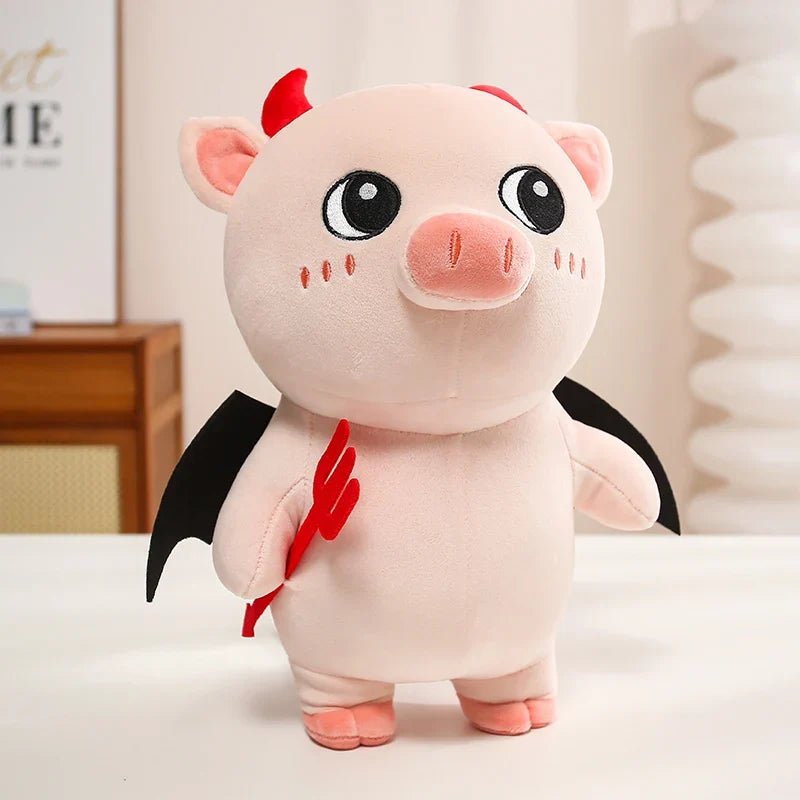 Kawaii Demon Pig Plush Toy – Cute Devil Pig Stuffed Animal Doll