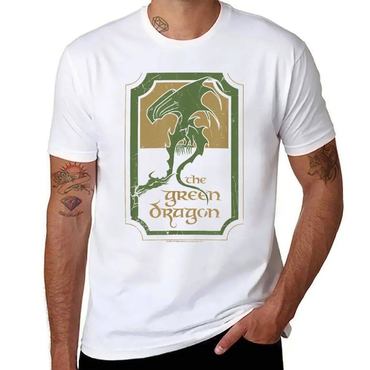 t shirt Lord Rings Green Dragon Tavern T-Shirt anime graphics mens  pure cotton tops casual streetwear