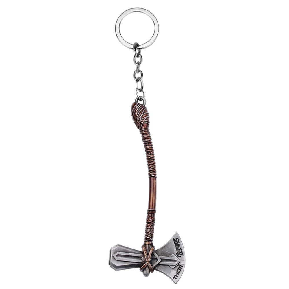 Superhero Thor weapon Storm Axe model Keychain Cosplay Prop Stormbreaker Axe Metal Keyring Bag Pendant Key Accessories