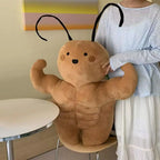Funny Muscle Cockroach Plush Toy – Huggable Buff Roach Plush Doll