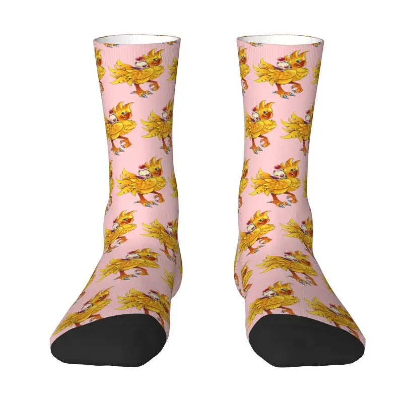 Novelty Men's Science Game Final Fantasy Dress Socks Unisex Warm Comfortable 3D Print Kids Chocobo Moogle Crew Socks