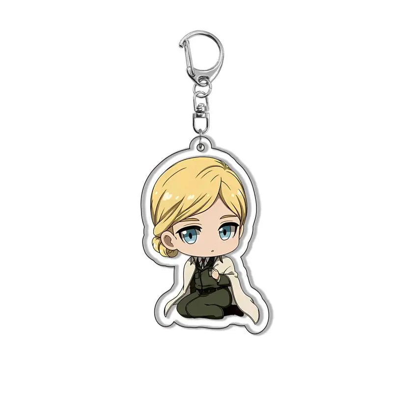 New Anime Levi Ackerman Allen Yeager Keychain For Women Men Double Sided Acrylic Key Chain Bag Accessories Cartoon Birthday Gift