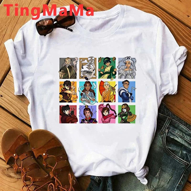 Avatar The Last Airbender T Shirt Women Kawaii Anime Appa Tshirt Funny Cartoon Avatar Graphic Tees Fashion Unisex T-shirt Female