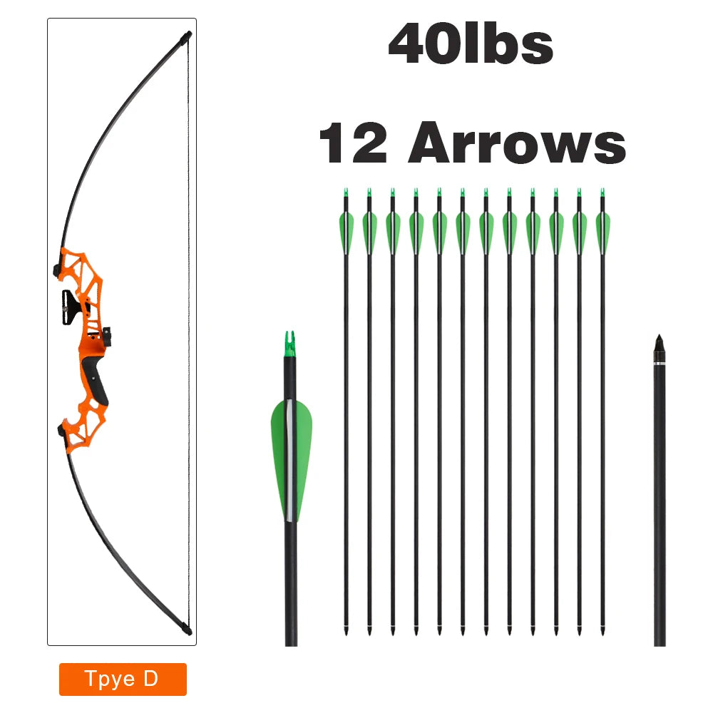 Arc classique de tir à l'arc, arc de chasse pour adultes, pratique de tir en plein air, arc et flèche