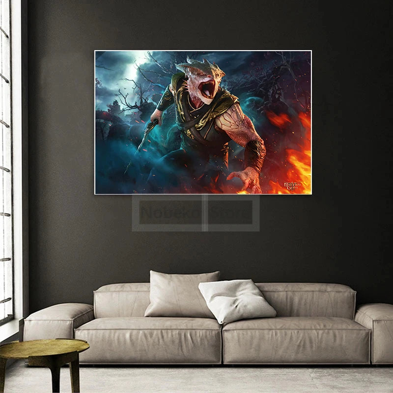 2023 Pop RPG Game Baldur's Gate 3 Character Poster Dungeons and Dragons Prints Canvas Painting Wall Art Pictures Home Room Decor