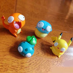 8 PCS Silly Pokemon Mini Figurine Set, Pikachu Bulbasaur Charmander Squirtle Cute PVC Action Figures
