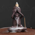 Halloween Skeleton Ceramic Backflow Incense Burner Holder - Eyes Covered