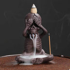 Halloween Skeleton Ceramic Backflow Incense Burner Holder - Eyes Covered