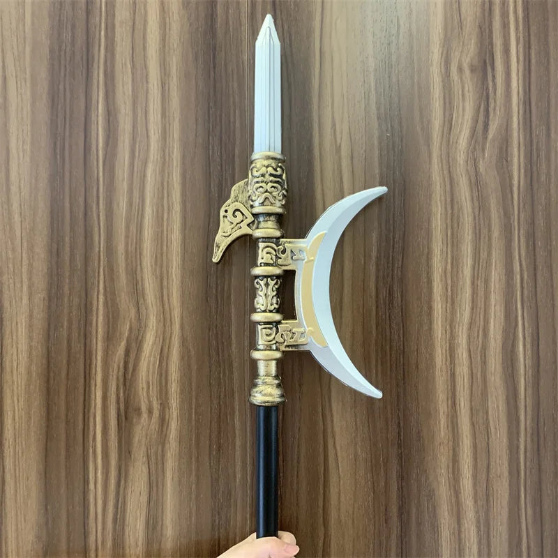 Lu Bu – épée longue demi-lune chinoise ancienne, couteau, arme à feu, modèle des trois royaumes, jouets pour garçons, accessoire cadeau pour enfants, Cosplay 1:1, sécurité PU